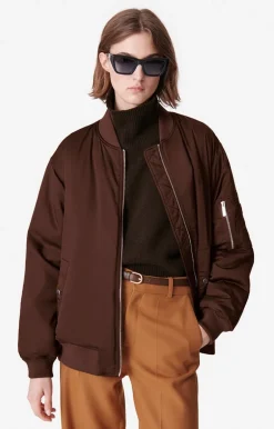Vanessa Bruno Manteaux & Vestes^Blouson Canada Bomber en Viscose Mélangée