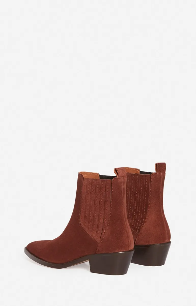 Vanessa Bruno Chaussures^Bottines Santiags En Cuir Suéde Fabriqué Au Portugal