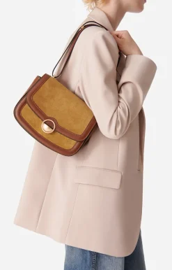 Vanessa Bruno Sacs à Bandoulière^Grand Sac u00c0 Rabat Romy En Suede Et Cuir Lisse