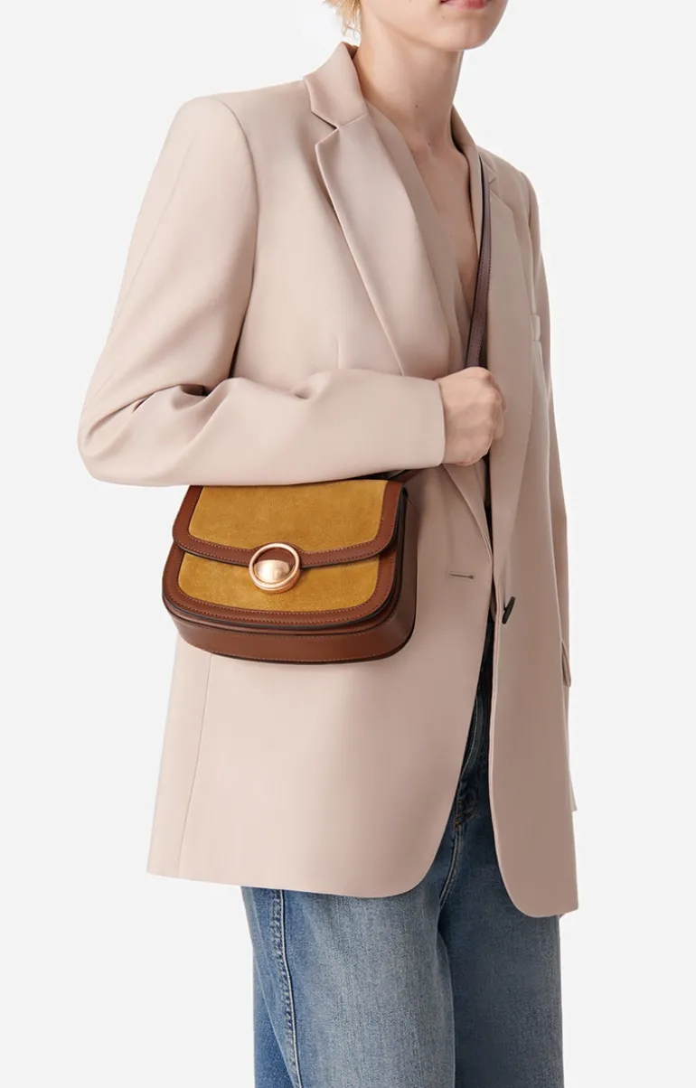 Vanessa Bruno Sacs à Bandoulière^Petit Sac u00c0 Rabat Romy En Suede Et Cuir Lisse